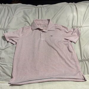 Vineyard Vine Striped Polo Shirt Youth Large/ On the Go Sankaty Polo